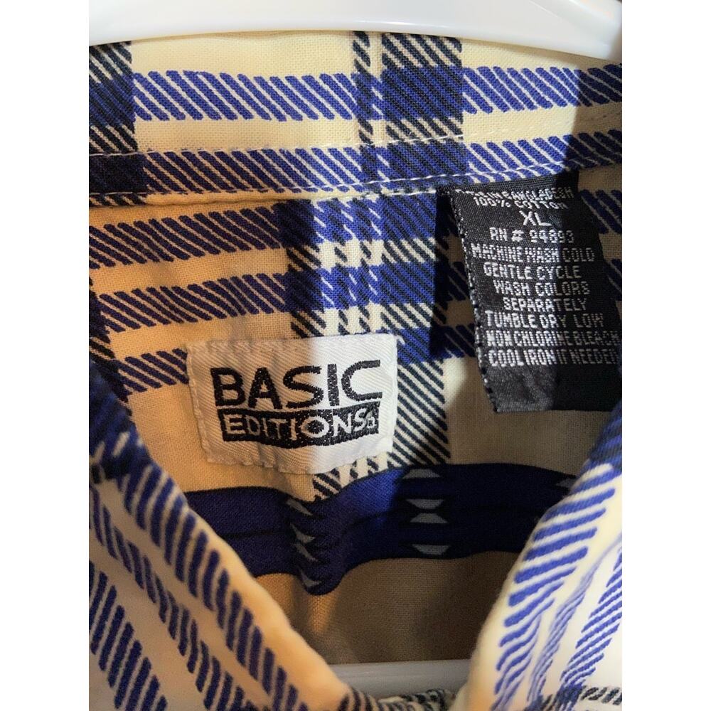 Basic Editions Button Down Cotton Aztec Print Sou… - image 3